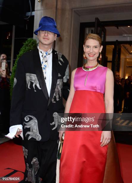 Actress Claire Danes and guest attend as The Mark Hotel celebrates the 2018 Met Gala at The Mark Hotel on May 7, 2018 in New York City.