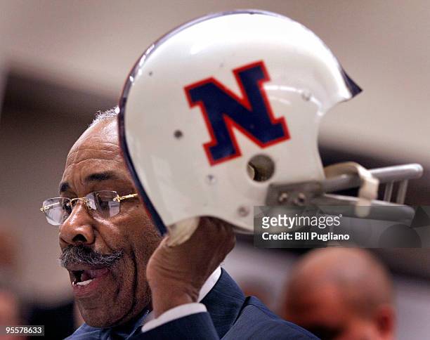 Lem Barney, former Detroit Lions hall of fame player, speaks as a witness at a U.S. House Judiciary field hearing January 4, 2010 in Detroit,...