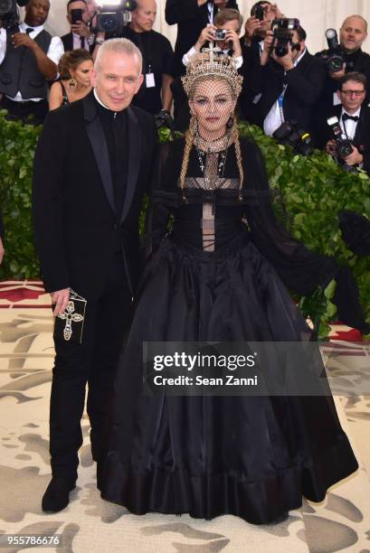 Jean Paul Gaultier and Madonna attends the Heavenly Bodies: Fashion & The Catholic Imagination Costume Institute Gala at The Metropolitan Museum of...