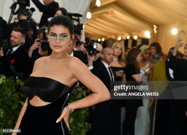 Kylie Jenner arrives for the 2018 Met Gala on May 7 at the Metropolitan Museum of Art in New York. - The Gala raises money for the Metropolitan...