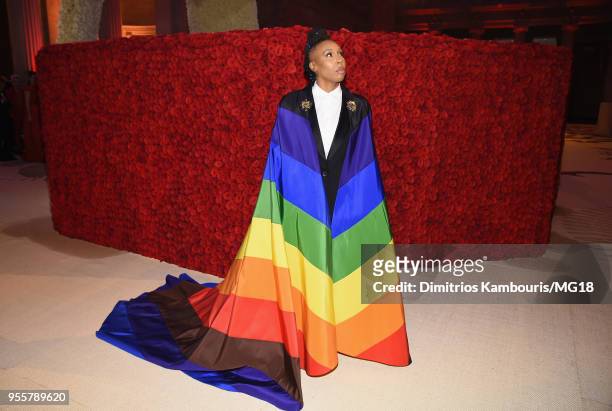 Lena Waithe attends the Heavenly Bodies: Fashion & The Catholic Imagination Costume Institute Gala at The Metropolitan Museum of Art on May 7, 2018...