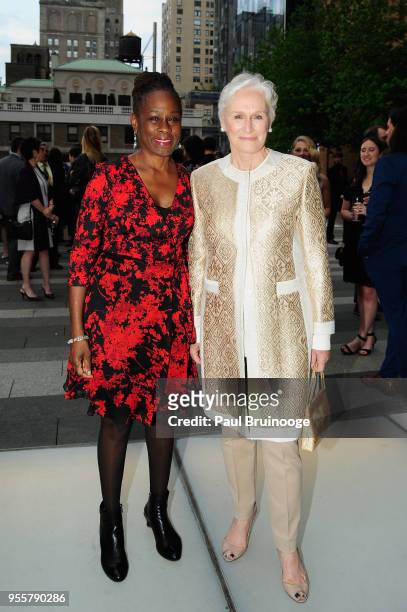 First Lady of New York City Chirlane McCray and Honoree and Co-founder of Bring Change 2 Mind Glenn Close attend the 2018 Change Maker Awards at...
