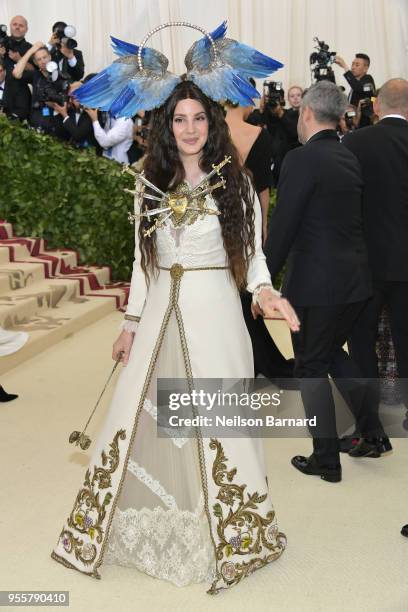 Lana Del Rey attends the Heavenly Bodies: Fashion & The Catholic Imagination Costume Institute Gala at The Metropolitan Museum of Art on May 7, 2018...