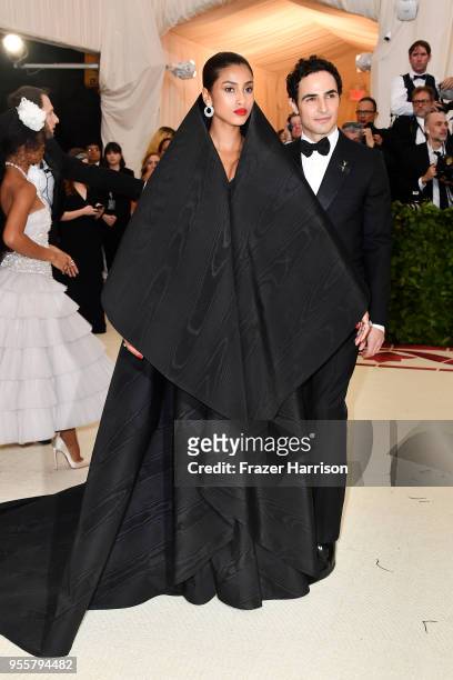 Imaan Hammam and Zac Posen attend the Heavenly Bodies: Fashion & The Catholic Imagination Costume Institute Gala at The Metropolitan Museum of Art on...