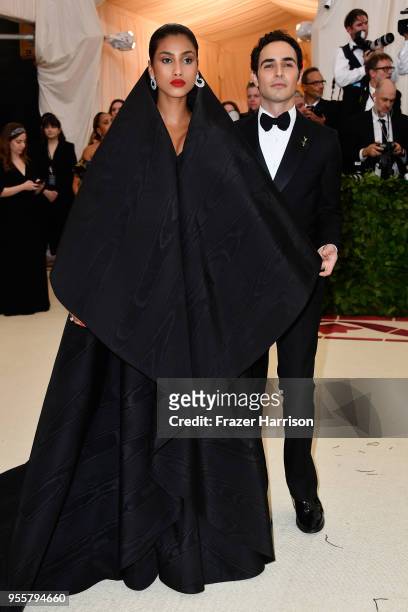 Imaan Hammam and Zac Posen attend the Heavenly Bodies: Fashion & The Catholic Imagination Costume Institute Gala at The Metropolitan Museum of Art on...