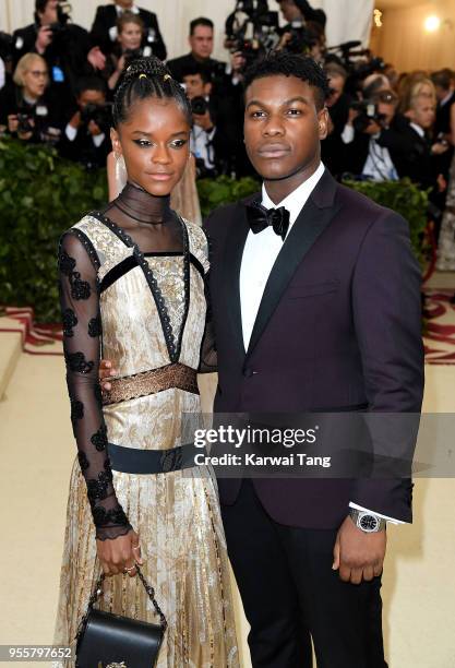 Letitia Wright and John Boyega attend Heavenly Bodies: Fashion & The Catholic Imagination Costume Institute Gala at the Metropolitan Museum of Art on...