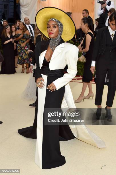 Janelle Monáe attends the Heavenly Bodies: Fashion & The Catholic Imagination Costume Institute Gala at The Metropolitan Museum of Art on May 7, 2018...