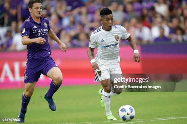 Will Johnson of Orlando City , Joao Plata of Real Salt Lake during the match between Orlando City v Real Salt Lake on May 6, 2018