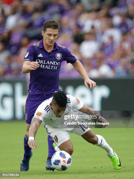 Will Johnson of Orlando City , Joao Plata of Real Salt Lake during the match between Orlando City v Real Salt Lake on May 6, 2018