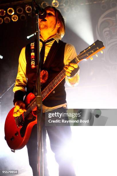 December 13: Guitarist Zach Myers of Shinedown performs at the House Of Blues in Chicago, Illinois on December 13, 2009.