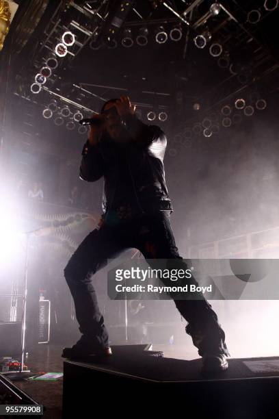 December 13: Singer Brent Smith of Shinedown performs at the House Of Blues in Chicago, Illinois on December 13, 2009.