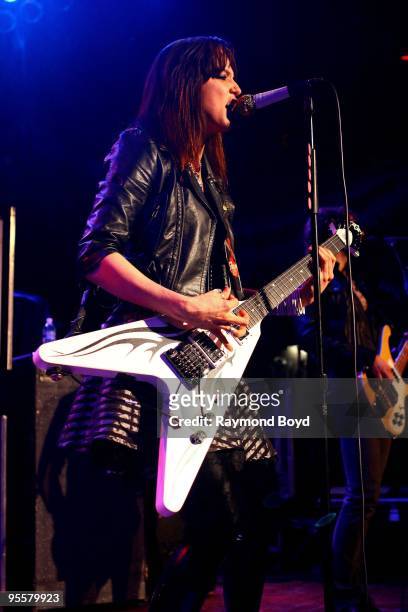 December 13: Singer Lzzy Hale of Halestorm performs at the House Of Blues in Chicago, Illinois on December 13, 2009.