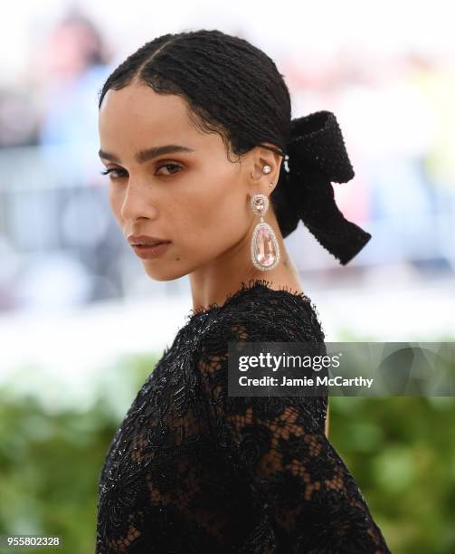 Zoe Kravitz attends the Heavenly Bodies: Fashion & The Catholic Imagination Costume Institute Gala at The Metropolitan Museum of Art on May 7, 2018...