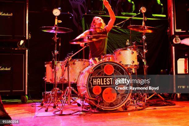 December 13: Drummer Arejay Hale of Halestorm performs at the House Of Blues in Chicago, Illinois on December 13, 2009.