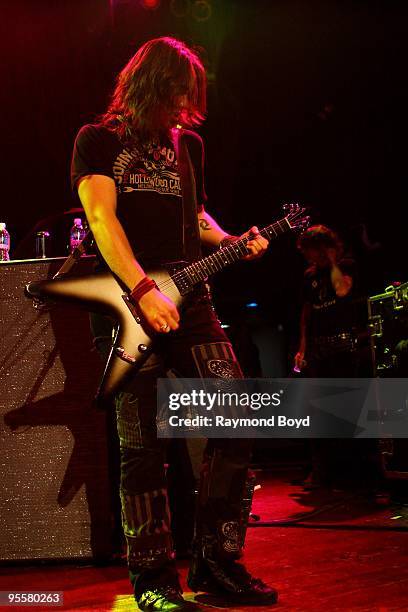 December 13: Guitarist Joe Hottinger of Halestorm performs at the House Of Blues in Chicago, Illinois on December 13, 2009.