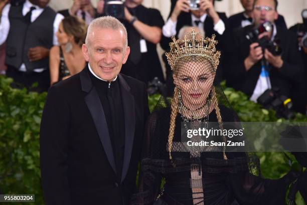 Jean Paul Gaultier and Madonna attend the Heavenly Bodies: Fashion & The Catholic Imagination Costume Institute Gala at The Metropolitan Museum of...