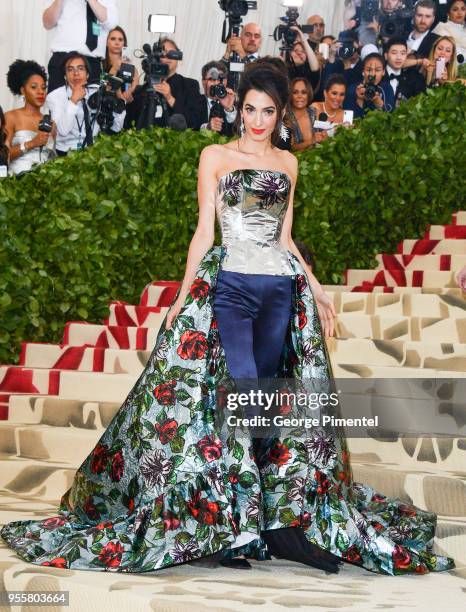 Amal Clooney attends the Heavenly Bodies: Fashion & The Catholic Imagination Costume Institute Gala at Metropolitan Museum of Art on May 7, 2018 in...