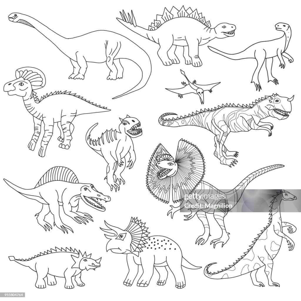 Dinosaurs Vector Doodles
