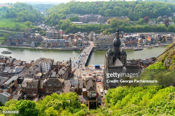 view of dinant, belgium - meuse river stock pictures, royalty-free photos & images