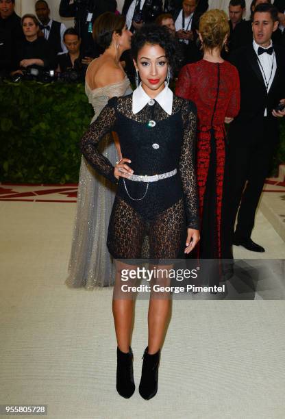 Liza Koshy attends the Heavenly Bodies: Fashion & The Catholic Imagination Costume Institute Gala at the Metropolitan Museum of Art on May 7, 2018 in...