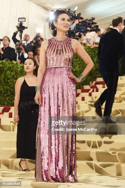 Wendi Deng Murdoch attends the Heavenly Bodies: Fashion & The Catholic Imagination Costume Institute Gala at The Metropolitan Museum of Art on May 7,...