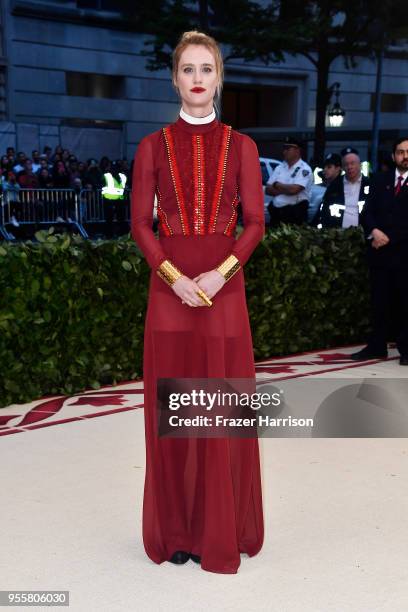 Mackenzie Davis attends the Heavenly Bodies: Fashion & The Catholic Imagination Costume Institute Gala at The Metropolitan Museum of Art on May 7,...