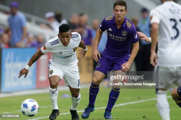 Joao Plata of Real Salt Lake , Will Johnson of Orlando City during the match between Orlando City v Real Salt Lake on May 6, 2018