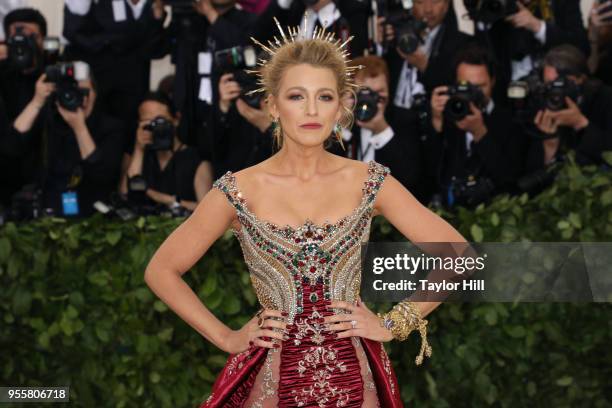 Blake Lively attends "Heavenly Bodies: Fashion & the Catholic Imagination", the 2018 Costume Institute Benefit at Metropolitan Museum of Art on May...