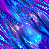 3d render, abstract background, ultraviolet holographic foil, iridescent blue texture, liquid petrol surface, ripples, metallic reflection, esoteric aura. For creative projects: cover, fashion, web