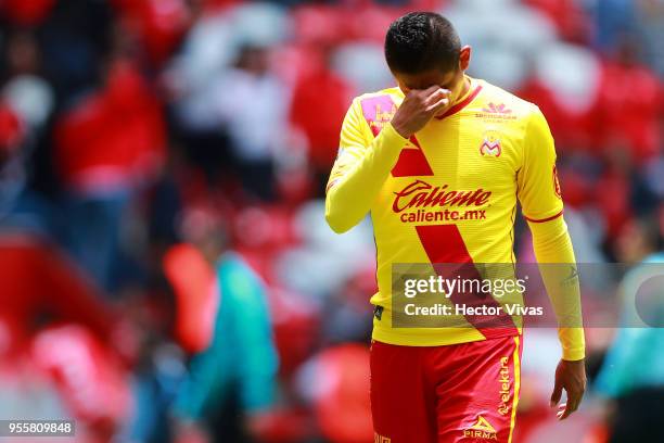 Miguel Sansores of Morelia reacts during the quarter finals second leg match between Toluca and Morelia as part of the Torneo Clausura 2018 Liga MX...