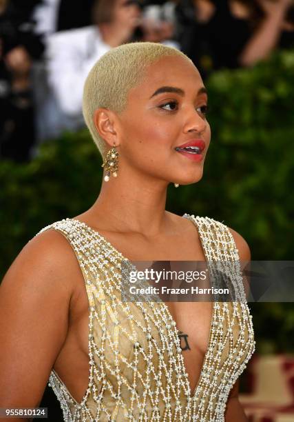 Kiersey Clemons attends the Heavenly Bodies: Fashion & The Catholic Imagination Costume Institute Gala at The Metropolitan Museum of Art on May 7,...