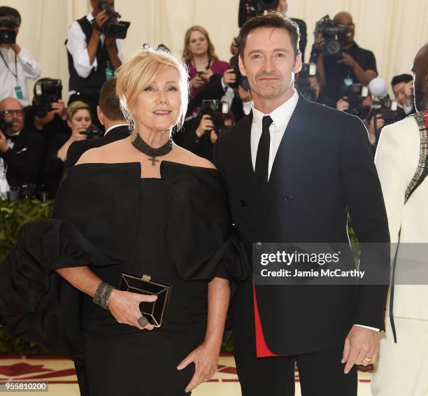 Deborra-lee Furness and Hugh Jackman attend the Heavenly Bodies: Fashion & The Catholic Imagination Costume Institute Gala at The Metropolitan Museum...