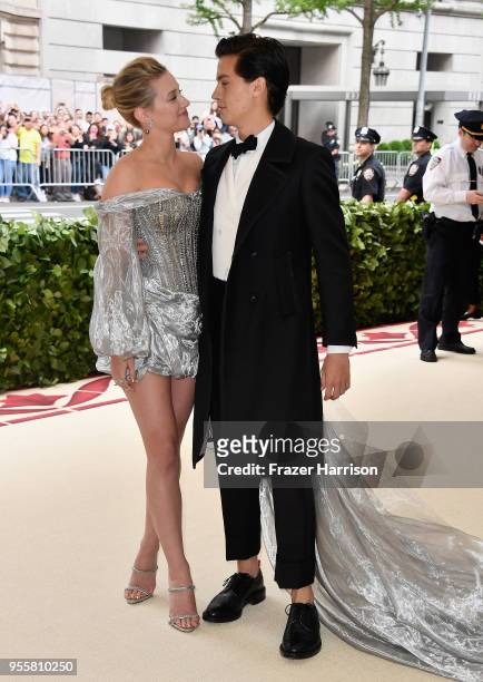 Lili Reinhart and Cole Sprouse attend the Heavenly Bodies: Fashion & The Catholic Imagination Costume Institute Gala at The Metropolitan Museum of...