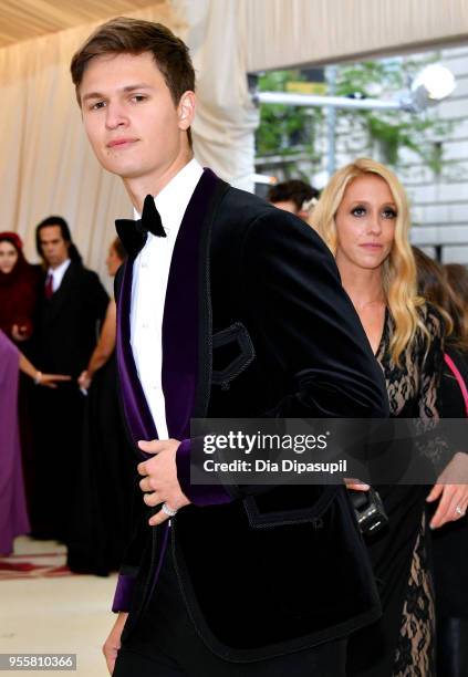 Ansel Elgort attends the Heavenly Bodies: Fashion & The Catholic Imagination Costume Institute Gala at The Metropolitan Museum of Art on May 7, 2018...