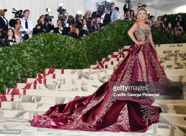 Blake Lively attends the Heavenly Bodies: Fashion & The Catholic Imagination Costume Institute Gala at Metropolitan Museum of Art on May 7, 2018 in...