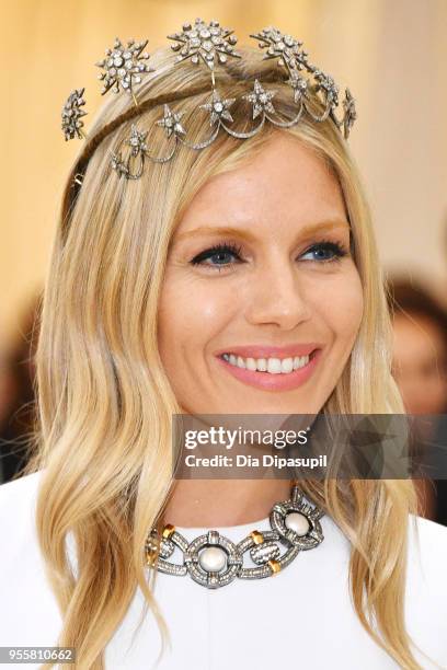 Sienna Miller attends the Heavenly Bodies: Fashion & The Catholic Imagination Costume Institute Gala at The Metropolitan Museum of Art on May 7, 2018...