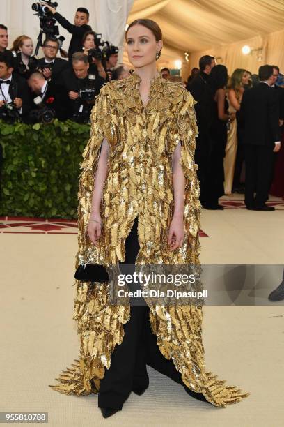 Evan Rachel Wood attends the Heavenly Bodies: Fashion & The Catholic Imagination Costume Institute Gala at The Metropolitan Museum of Art on May 7,...