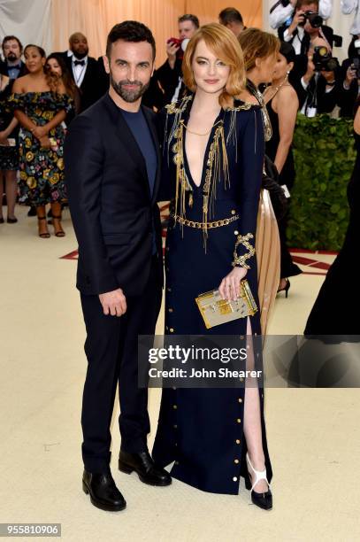 Nicolas Ghesquiere and Emma Stone attend the Heavenly Bodies: Fashion & The Catholic Imagination Costume Institute Gala at The Metropolitan Museum of...