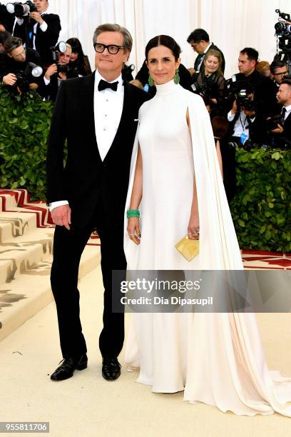 Colin Firth and Livia Giuggioli attends the Heavenly Bodies: Fashion & The Catholic Imagination Costume Institute Gala at The Metropolitan Museum of...