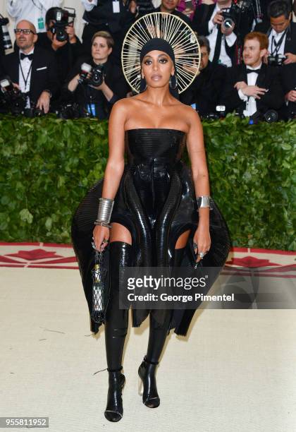 Solange Knowles attends the Heavenly Bodies: Fashion & The Catholic Imagination Costume Institute Gala at Metropolitan Museum of Art on May 7, 2018...