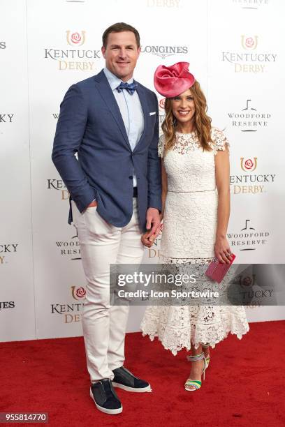 Former American football tight end Jason Witten and Michelle Witten attend Kentucky Derby 144 on May 5, 2018 in Louisville, Kentucky.