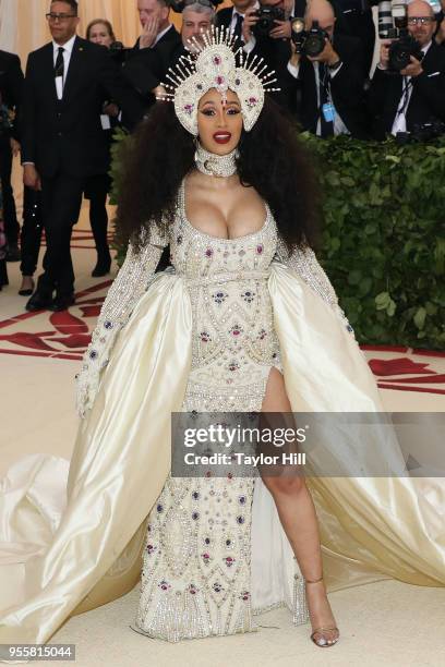 Cardi B attends "Heavenly Bodies: Fashion & the Catholic Imagination", the 2018 Costume Institute Benefit at Metropolitan Museum of Art on May 7,...