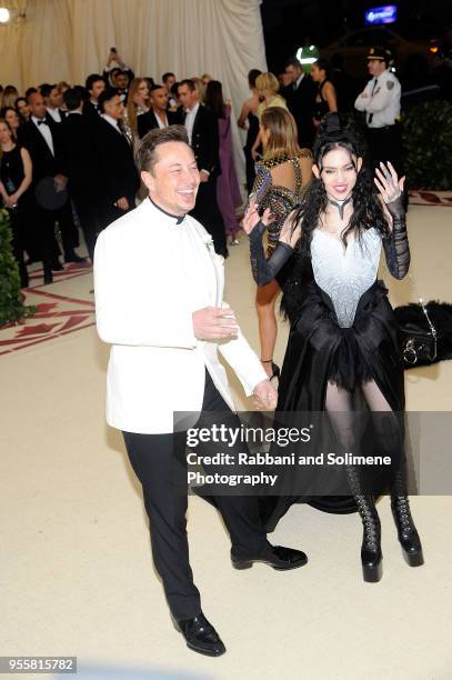 Elon Musk and Grimes attend Heavenly Bodies: Fashion & The Catholic Imagination Costume Institute Gala a the Metropolitan Museum of Art in New York...