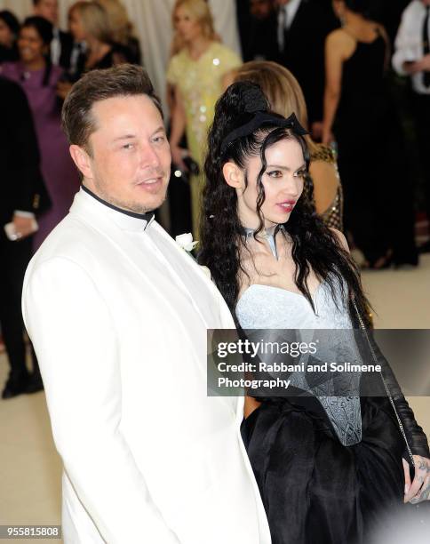 Elon Musk and Grimes attend Heavenly Bodies: Fashion & The Catholic Imagination Costume Institute Gala a the Metropolitan Museum of Art in New York...