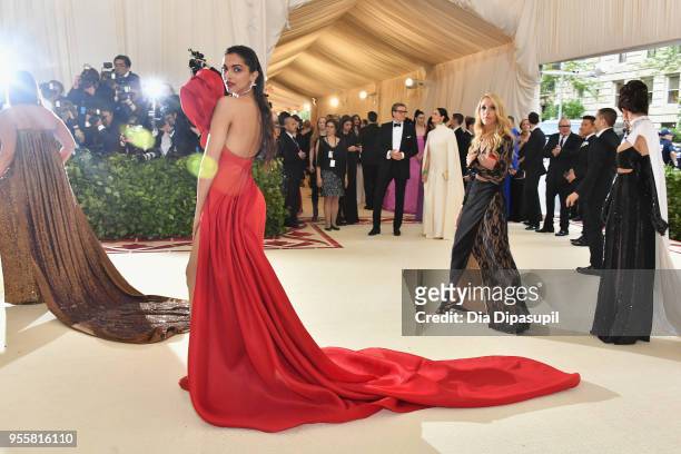 Deepika Padukone attends the Heavenly Bodies: Fashion & The Catholic Imagination Costume Institute Gala at The Metropolitan Museum of Art on May 7,...