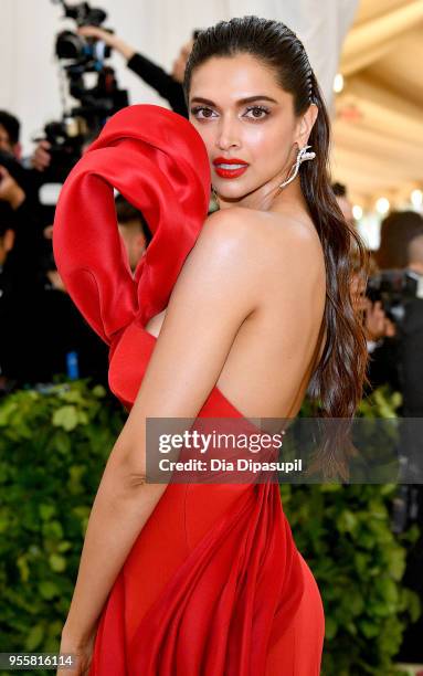 Deepika Padukone attends the Heavenly Bodies: Fashion & The Catholic Imagination Costume Institute Gala at The Metropolitan Museum of Art on May 7,...