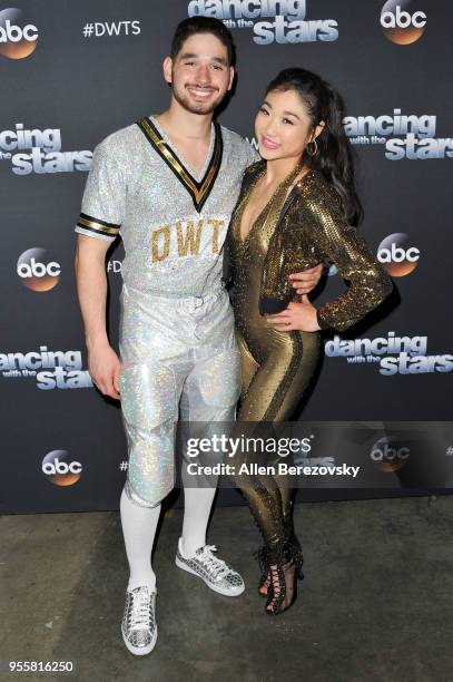 Mirai Nagasu and Alan Bersten attend ABC's "Dancing With The Stars: Athletes" Season 26 show on May 7, 2018 in Los Angeles, California.