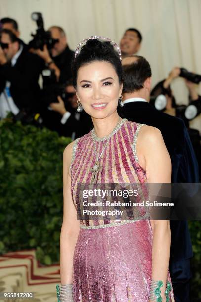 Wendy Deng attends Heavenly Bodies: Fashion & The Catholic Imagination Costume Institute Gala a the Metropolitan Museum of Art in New York City.