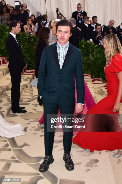 Nick Robinson attends the Heavenly Bodies: Fashion & The Catholic Imagination Costume Institute Gala at The Metropolitan Museum of Art on May 7, 2018...
