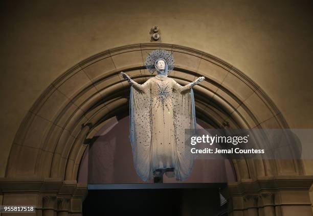 Fashion on display during the Heavenly Bodies: Fashion & The Catholic Imagination Costume Institute Gala Press Preview at The Metropolitan Museum of...